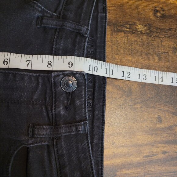 American Eagle Jeans 6 S Next Level Stretch Jegging Hi Rise Black Wash Denim - Picture 9 of 11